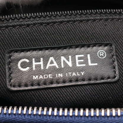 マトラッセ ショルダーバッグ トートバッグ キャビアスキン ブルー アンティークシルバー金具 シャネル バッグ CHANEL