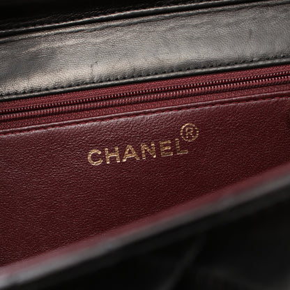 マトラッセ チェーンショルダーバッグ ラムスキン ブラック ゴールド金具 プッシュロック シャネル バッグ CHANEL