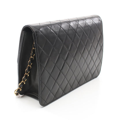 マトラッセ チェーンショルダーバッグ ラムスキン ブラック ゴールド金具 プッシュロック シャネル バッグ CHANEL