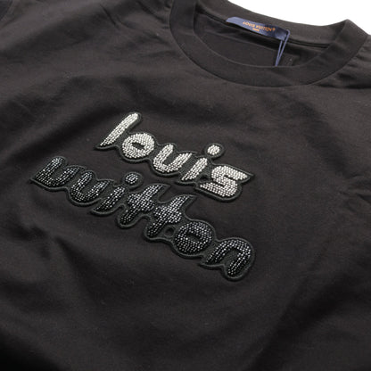 Tシャツ クルーネック ロゴ コットン ブラック ビーズ ルイヴィトン トップス LOUIS VUITTON