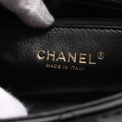 マトラッセ トップハンドル チェーンショルダーバッグ レザー ブラック ゴールド金具 2WAY シャネル バッグ CHANEL