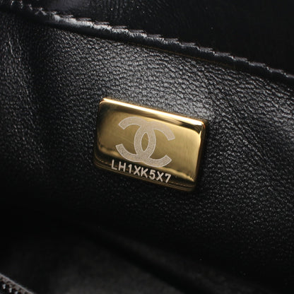 マトラッセ トップハンドル チェーンショルダーバッグ レザー ブラック ゴールド金具 2WAY シャネル バッグ CHANEL