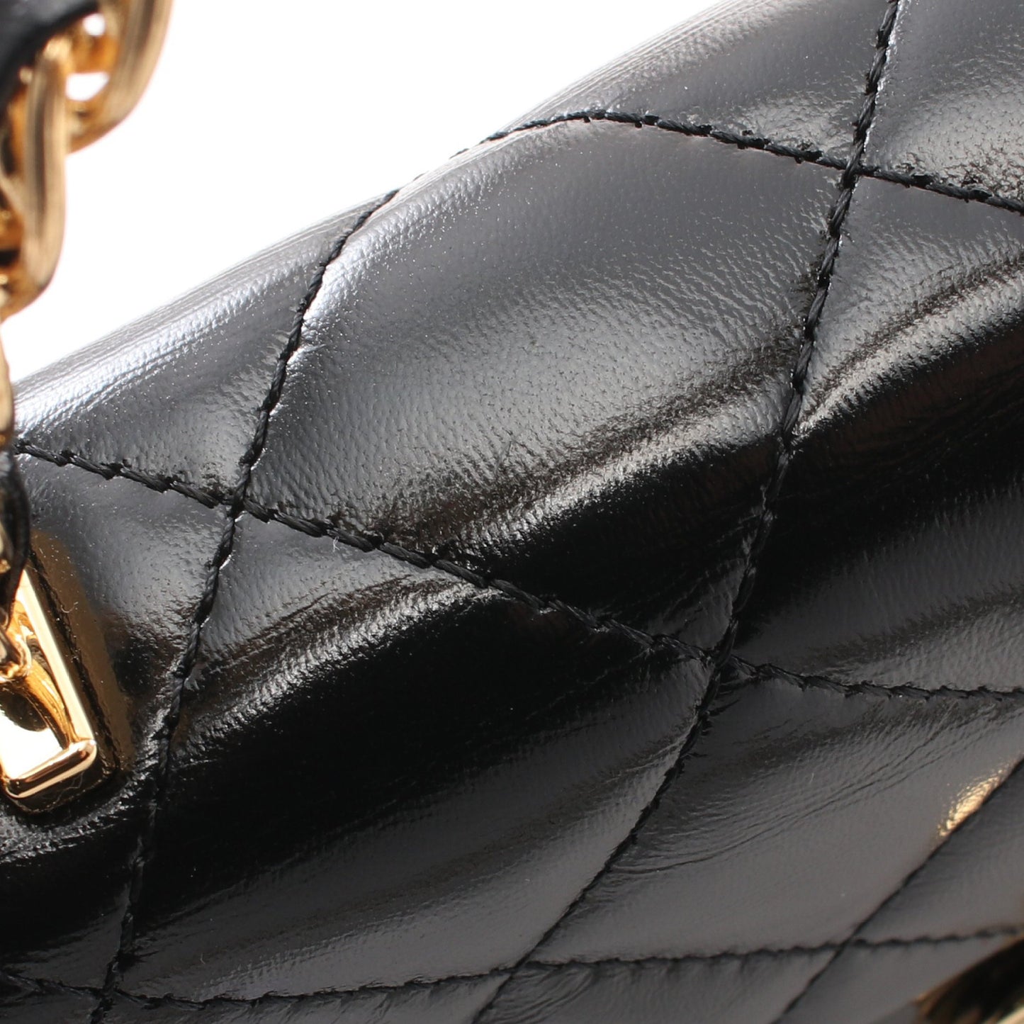 マトラッセ トップハンドル チェーンショルダーバッグ レザー ブラック ゴールド金具 2WAY シャネル バッグ CHANEL
