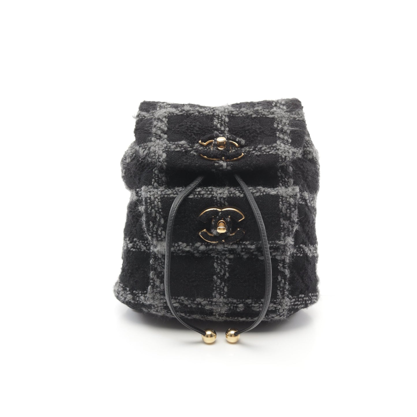 ココマーク バックパック リュックサック ツイード ブラック グレー ゴールド金具 シャネル バッグ CHANEL