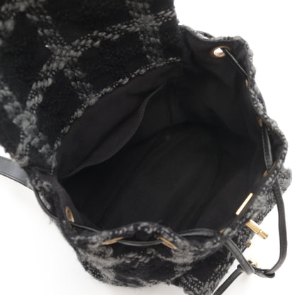 ココマーク バックパック リュックサック ツイード ブラック グレー ゴールド金具 シャネル バッグ CHANEL