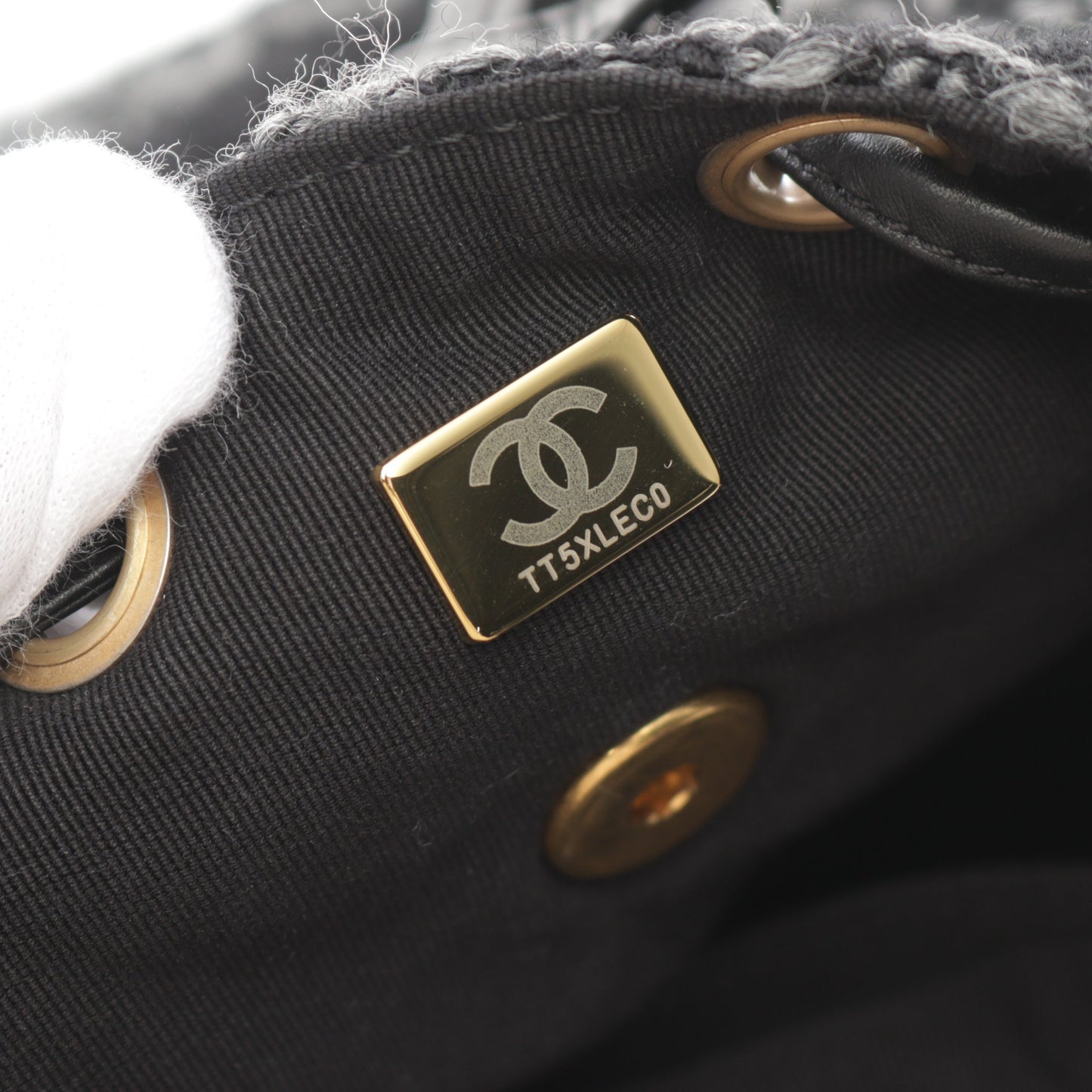 ココマーク バックパック リュックサック ツイード ブラック グレー ゴールド金具 シャネル バッグ CHANEL