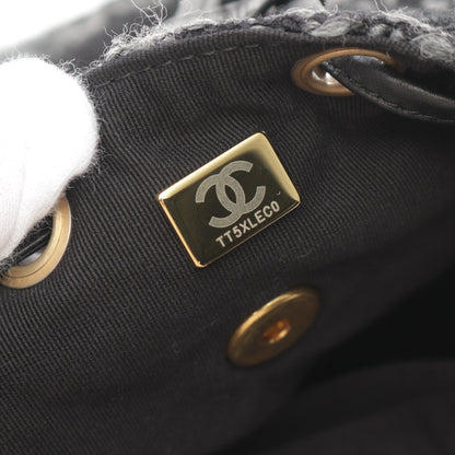ココマーク バックパック リュックサック ツイード ブラック グレー ゴールド金具 シャネル バッグ CHANEL