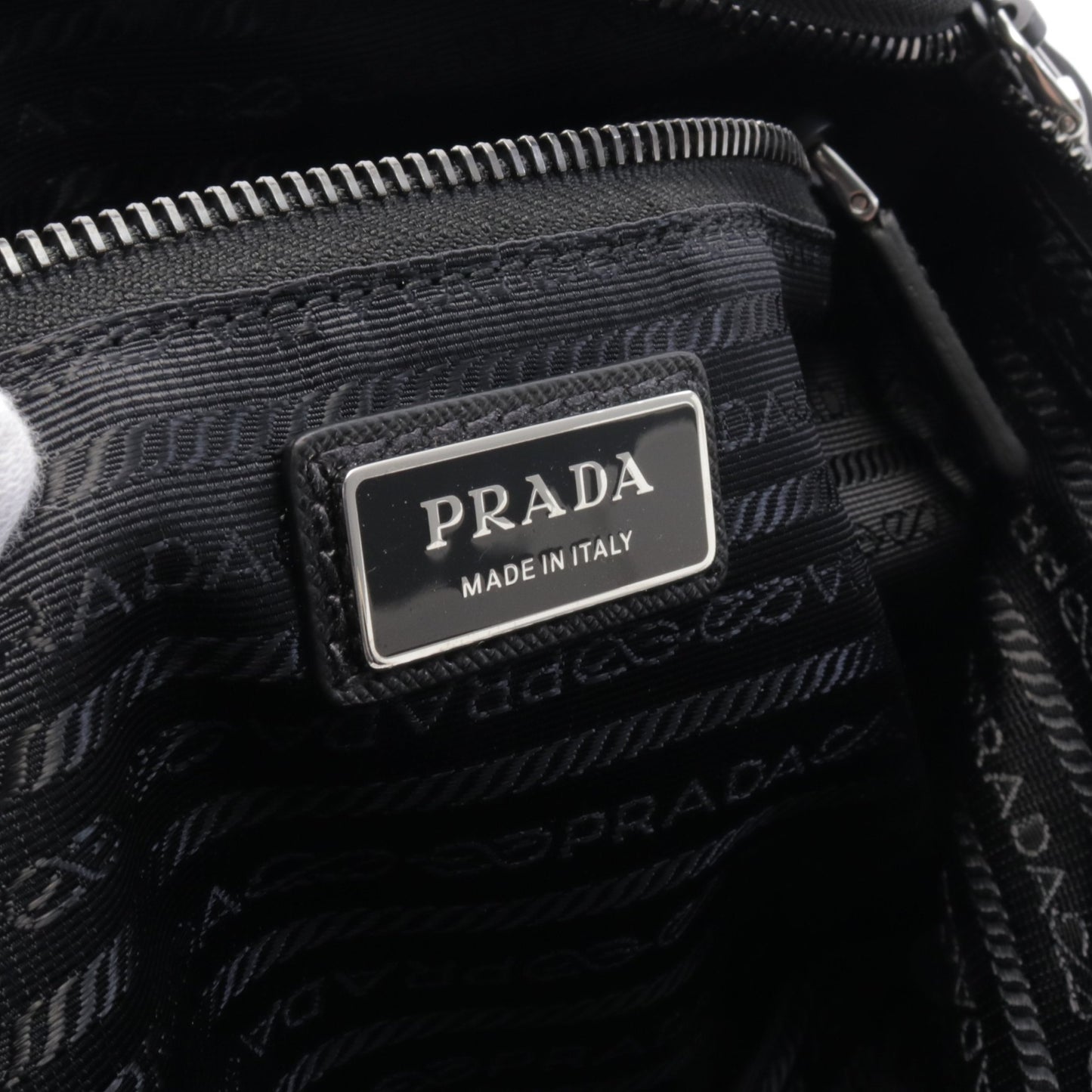 RE-NYLON TESSUTO+SAFFIANO ベルトバッグ ボディバッグ ウエストバッグ ナイロン サフィアーノレザー ブラック プラダ バッグ PRADA