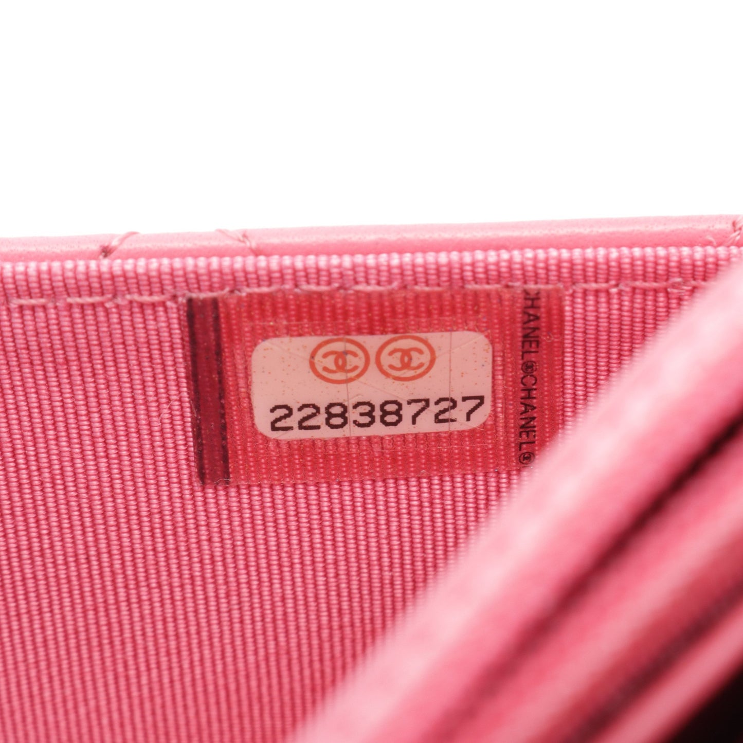 マトラッセ ダブルピース チェーンウォレット ラムスキン ピンク ゴールド金具 シャネル バッグ CHANEL