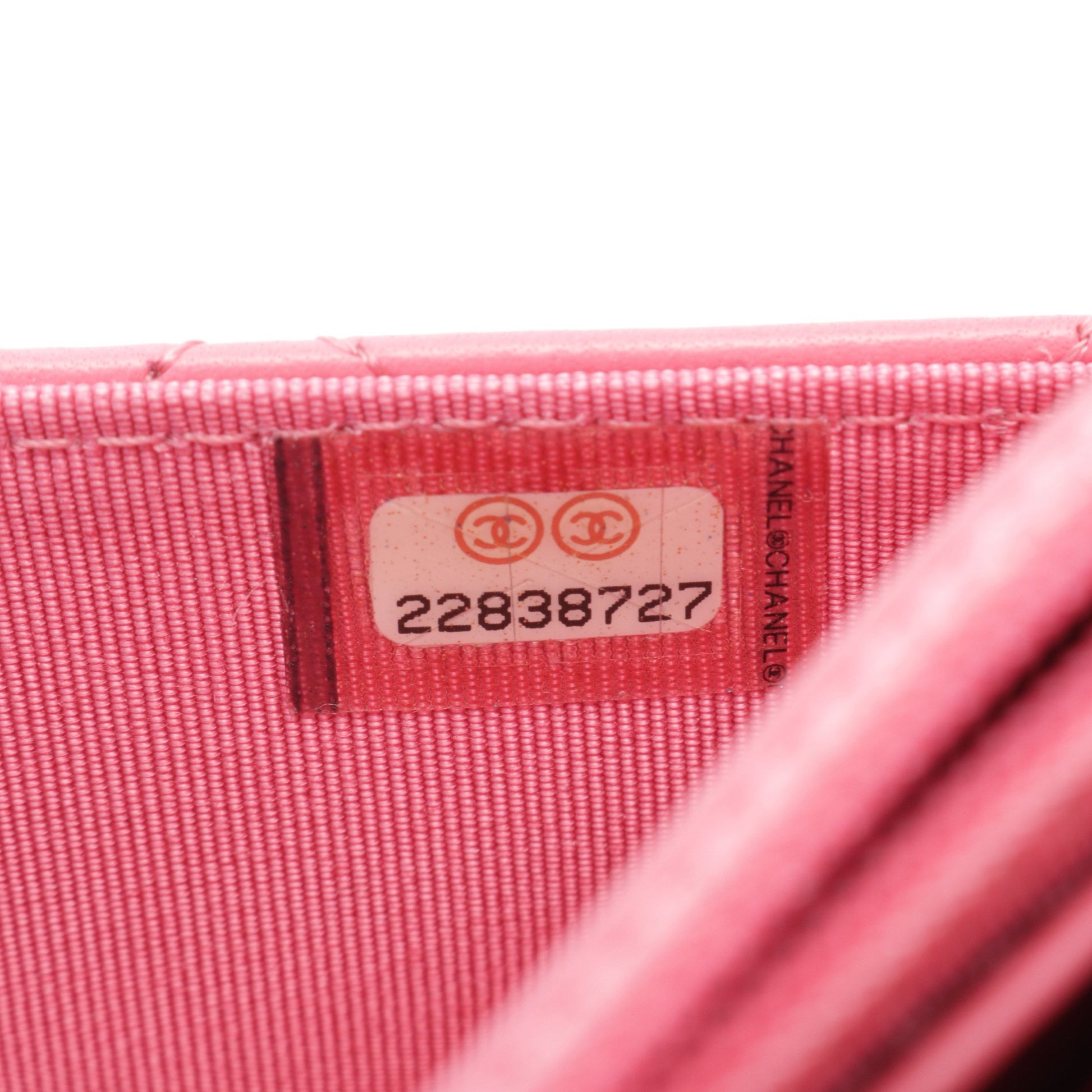 マトラッセ ダブルピース チェーンウォレット ラムスキン ピンク ゴールド金具 シャネル バッグ CHANEL