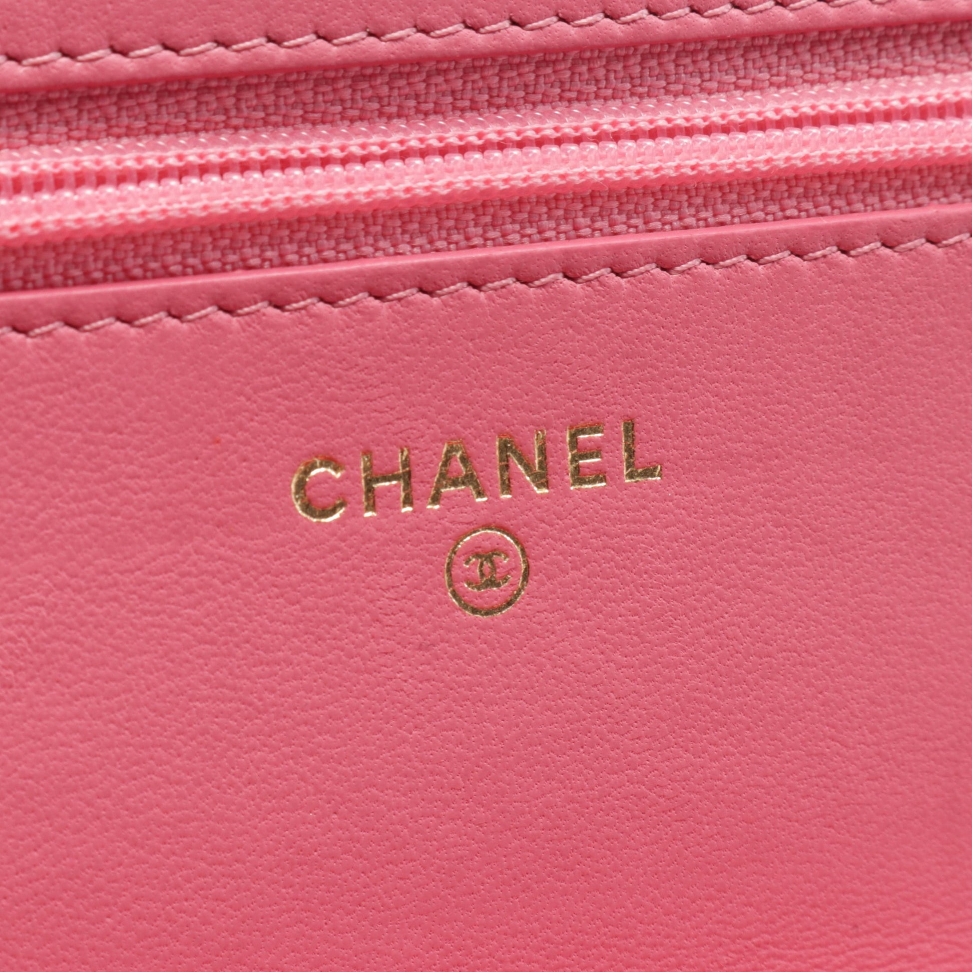 マトラッセ ダブルピース チェーンウォレット ラムスキン ピンク ゴールド金具 シャネル バッグ CHANEL