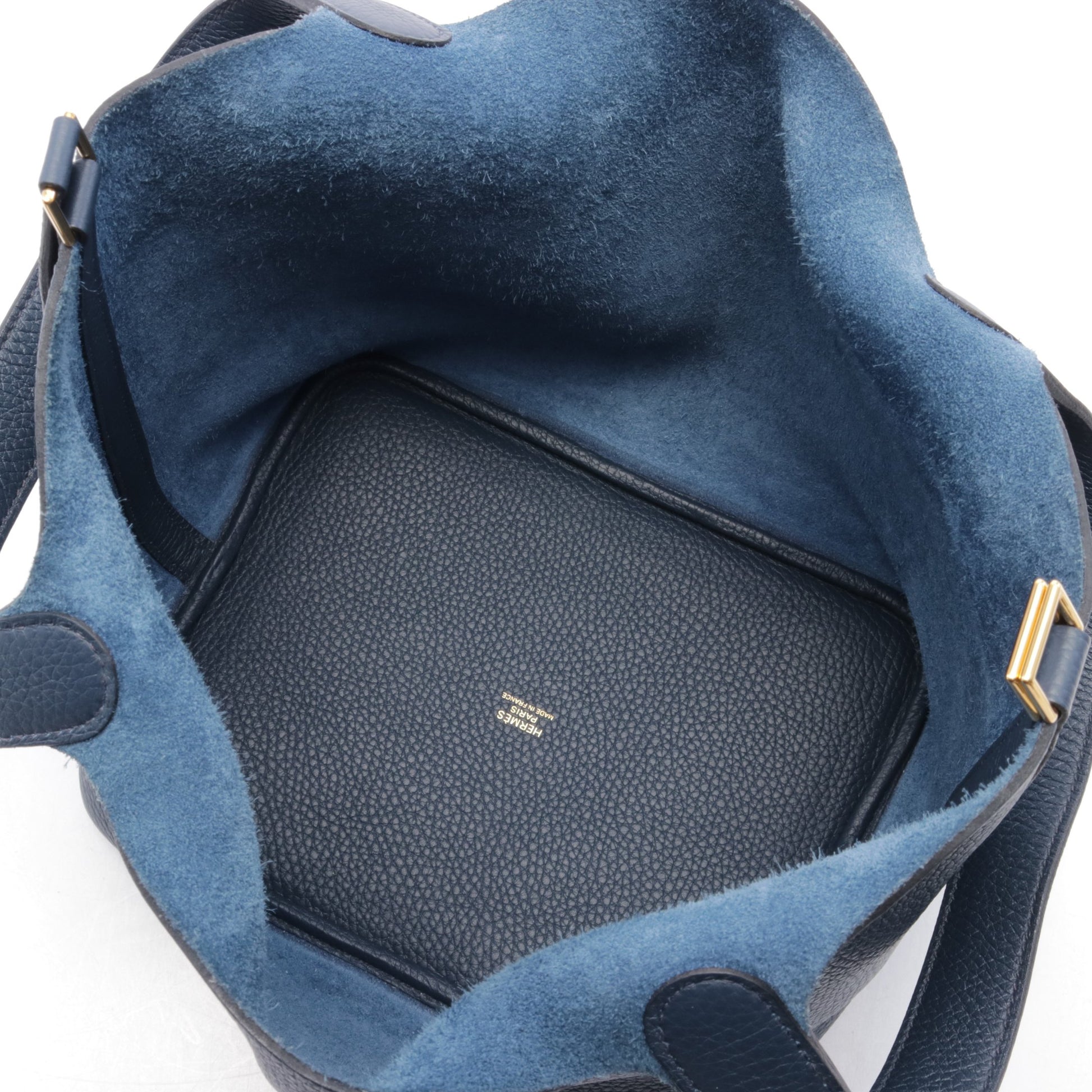 ピコタンロックMM ブルードプリュス ハンドバッグ トリヨンクレマンス ネイビー ゴールド金具 B刻印 エルメス バッグ HERMES