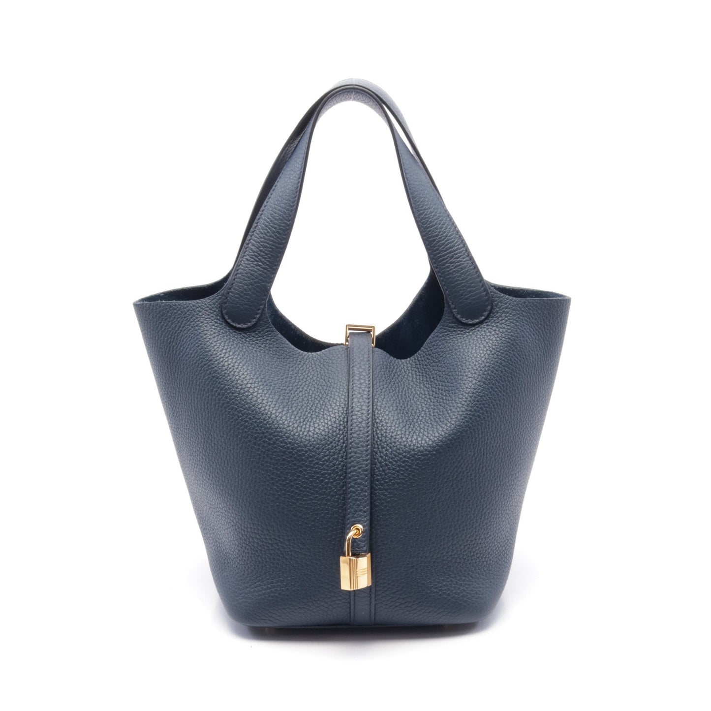 ピコタンロックMM ブルードプリュス ハンドバッグ トリヨンクレマンス ネイビー ゴールド金具 B刻印 エルメス バッグ HERMES
