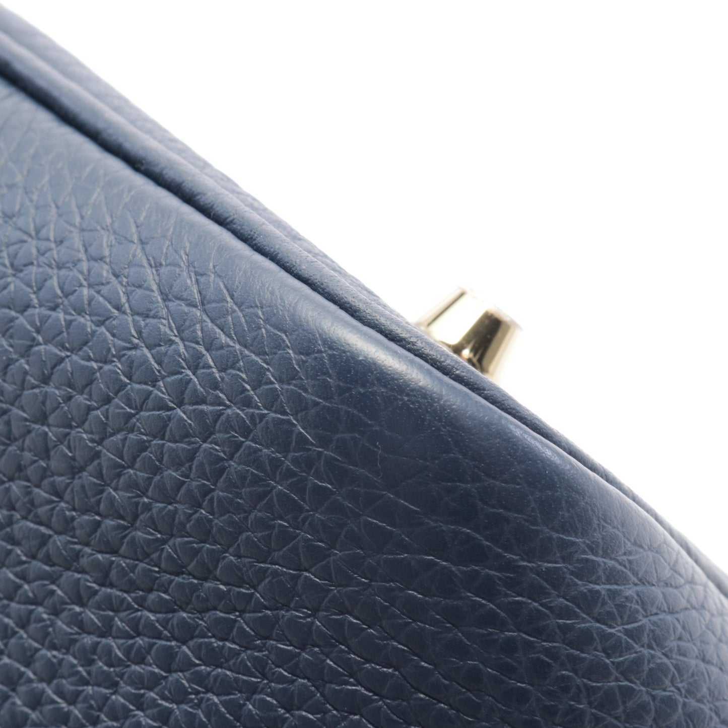 ピコタンロックMM ブルードプリュス ハンドバッグ トリヨンクレマンス ネイビー ゴールド金具 B刻印 エルメス バッグ HERMES