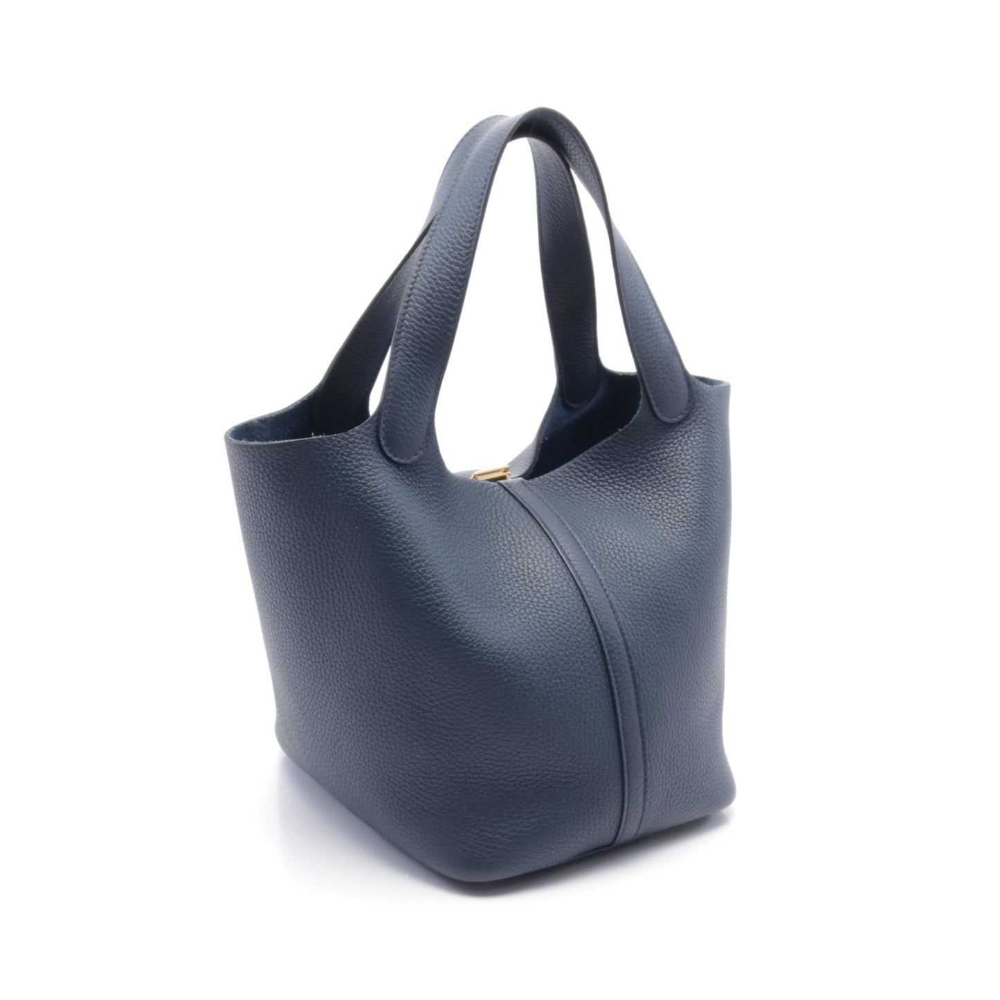 ピコタンロックMM ブルードプリュス ハンドバッグ トリヨンクレマンス ネイビー ゴールド金具 B刻印 エルメス バッグ HERMES
