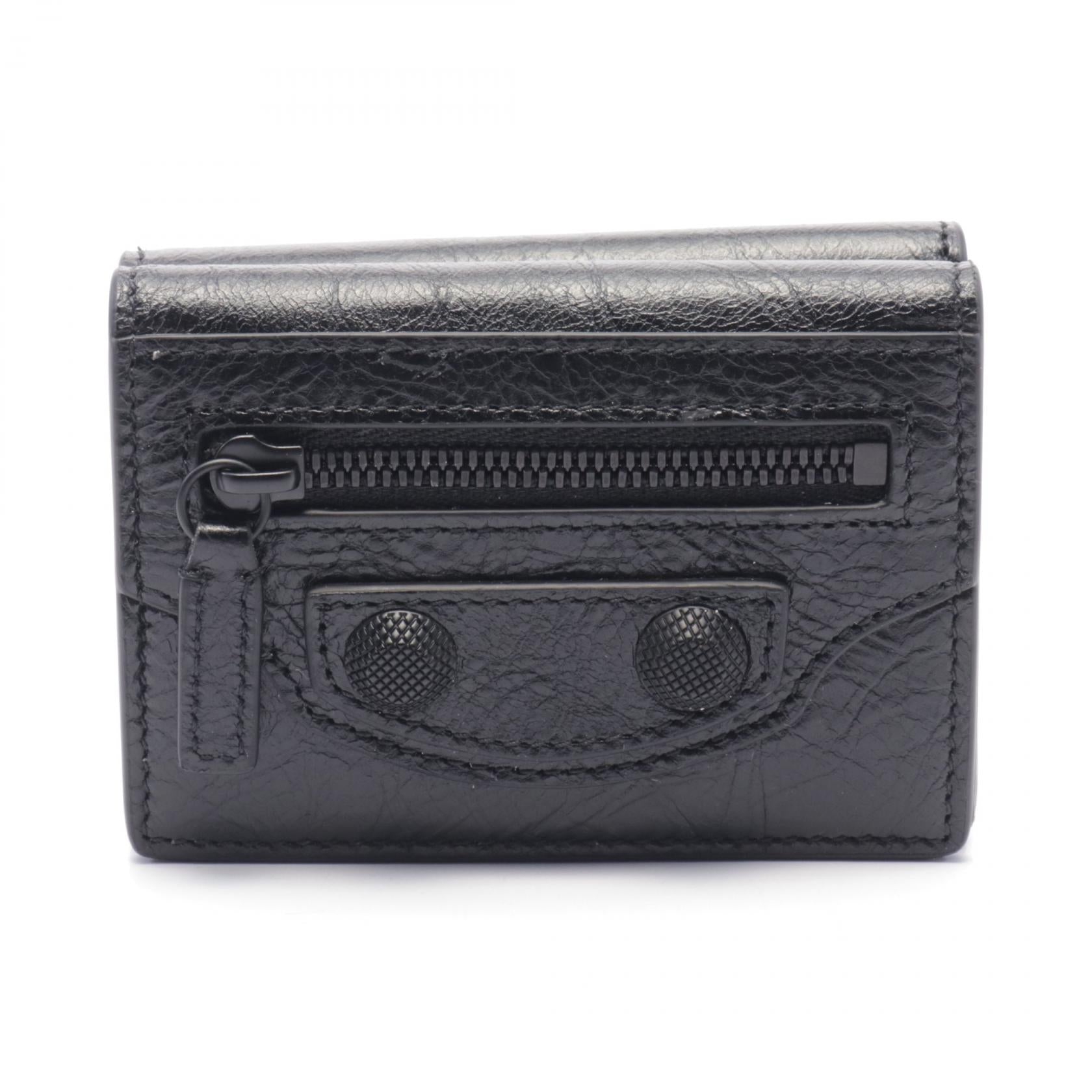 CAG MINI WALLET 三つ折り財布 レザー ブラック バレンシアガ 財布・小物 BALENCIAGA