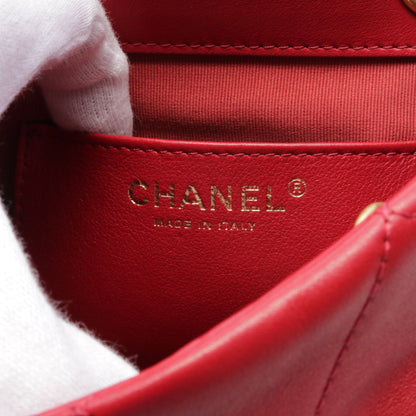 マトラッセ スモール チェーン バックパック リュックサック ラムスキン レッド ゴールド金具 シャネル バッグ CHANEL