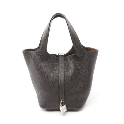 ピコタンロックPM ハンドバッグ トリヨンクレマンス ダークブラウン シルバー金具 Z刻印 エルメス バッグ HERMES