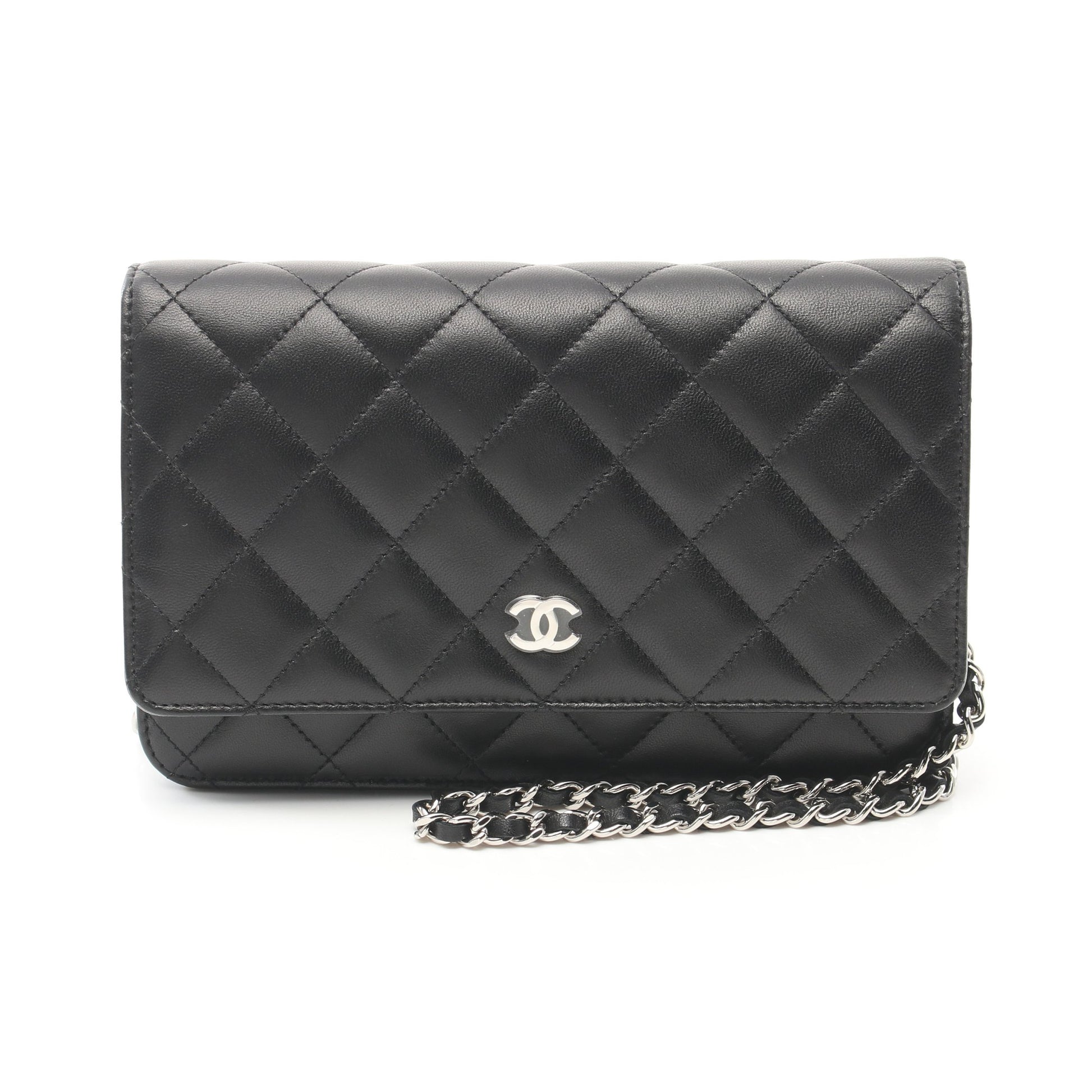 マトラッセ チェーンウォレット ラムスキン ブラック シルバー金具 シャネル バッグ CHANEL