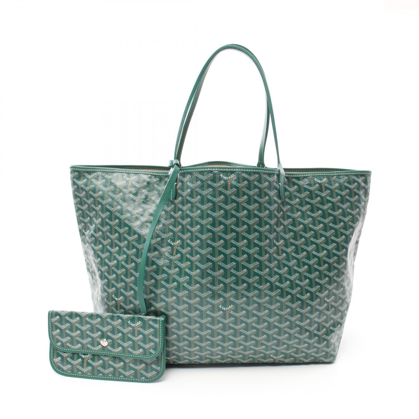 サンルイGM ショルダーバッグ トートバッグ コーティングキャンバス レザー グリーン マルチカラー ゴヤール バッグ GOYARD