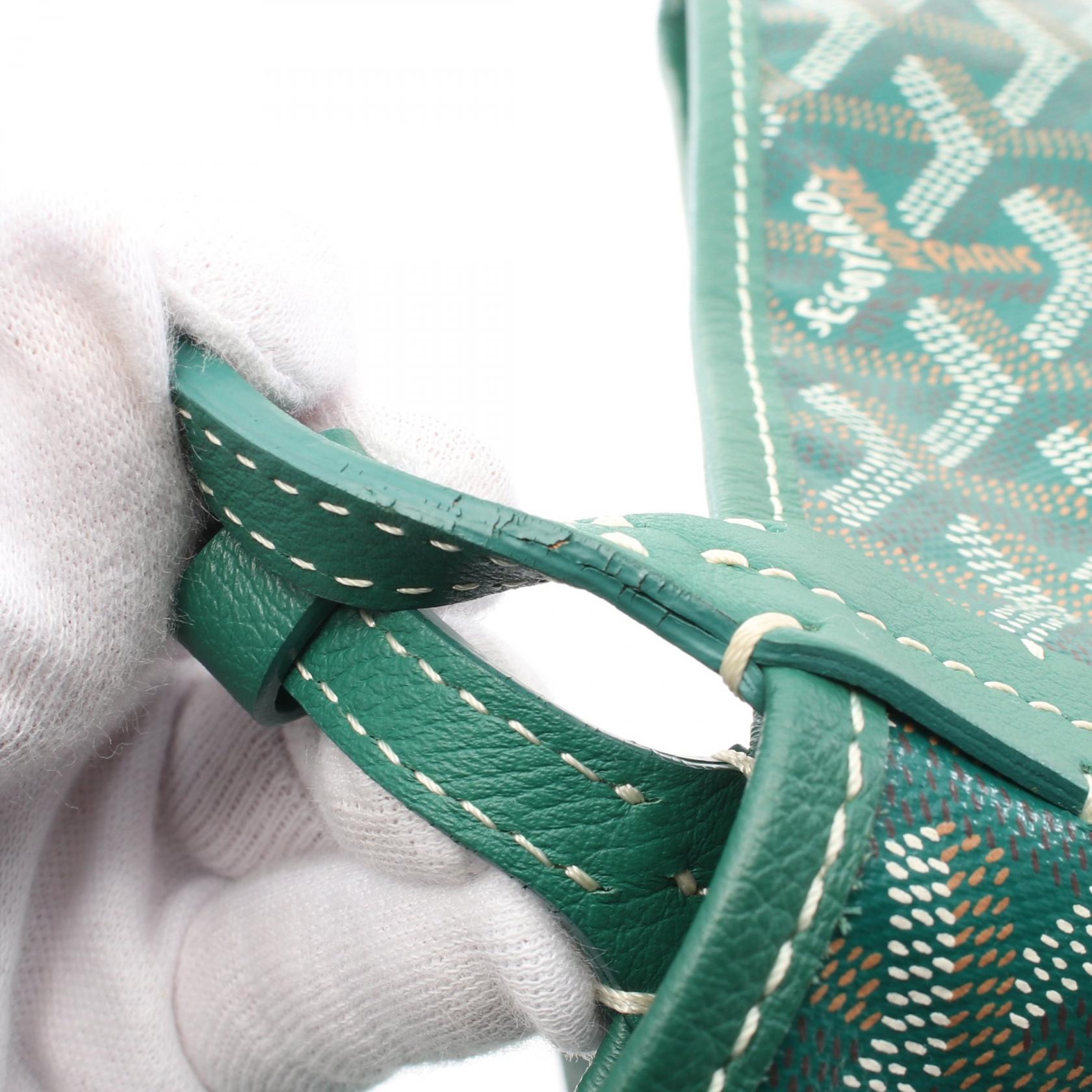 サンルイGM ショルダーバッグ トートバッグ コーティングキャンバス レザー グリーン マルチカラー ゴヤール バッグ GOYARD