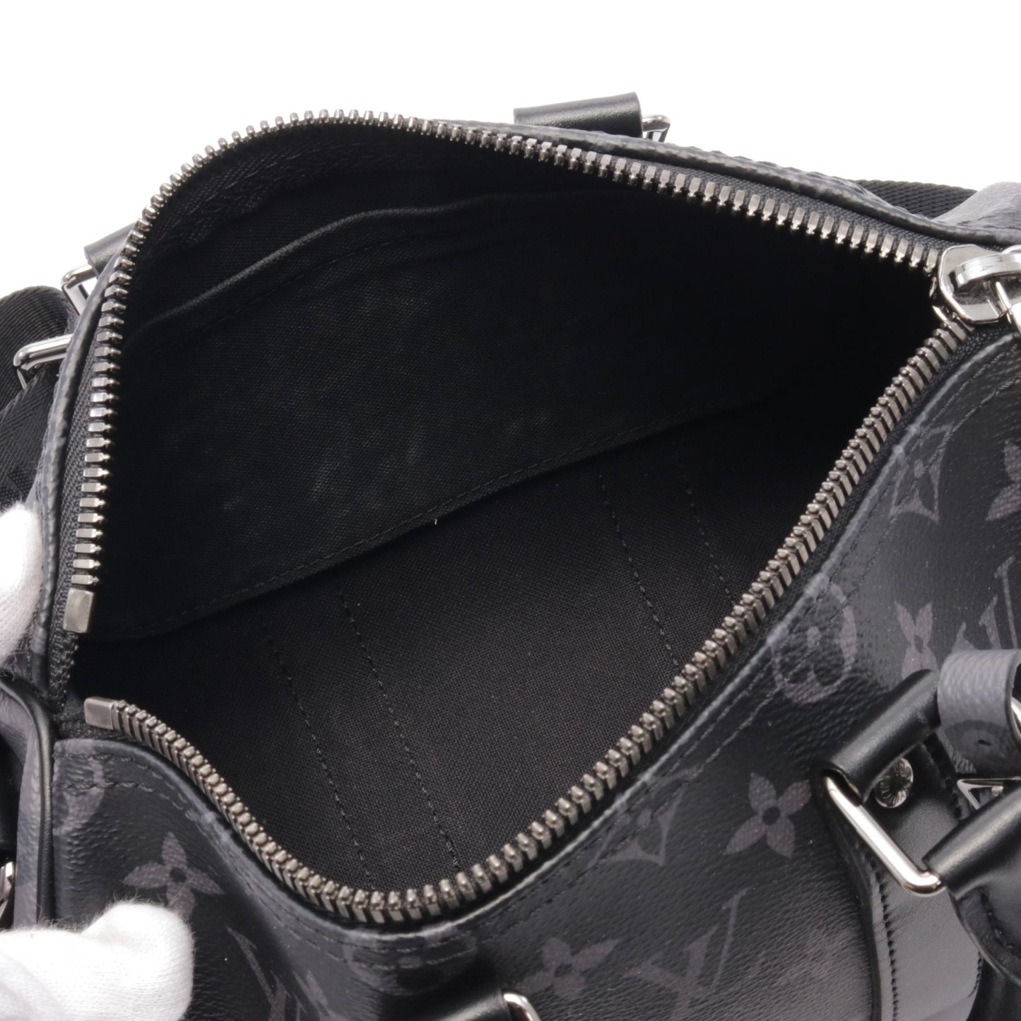 キーポル バンドリエール 25 モノグラムエクリプス ハンドバッグ PVC レザー ブラック グレー ルイヴィトン バッグ LOUIS VUITTON