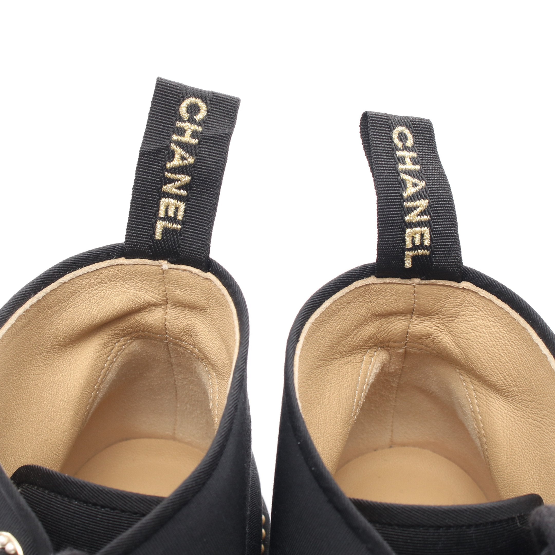 ココマーク レースアップ ショート ブーツ ファブリック ブラック