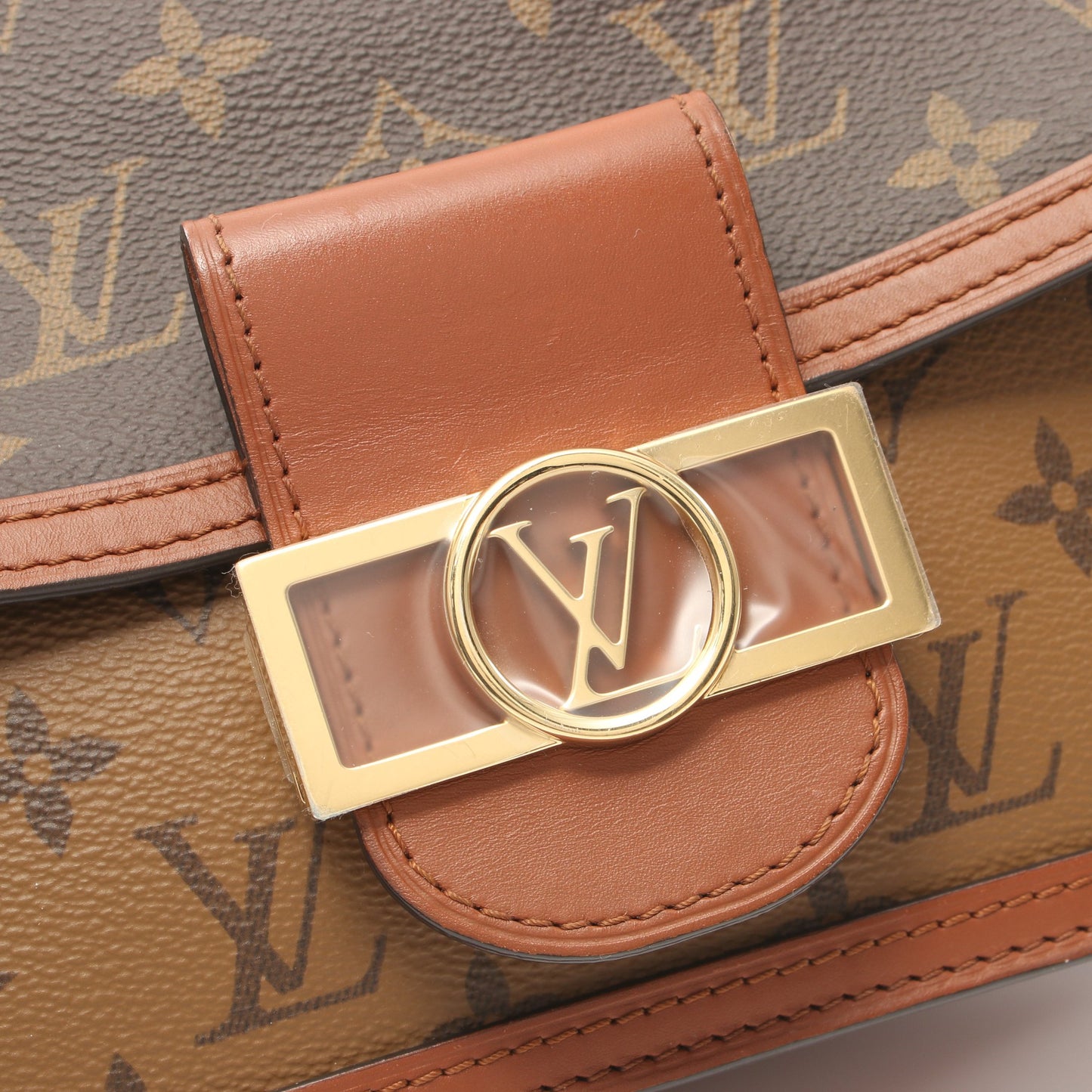 ドーフィーヌ MINI モノグラムリバース ショルダーバッグ PVC レザー ブラウン ベージュ ルイヴィトン バッグ LOUIS VUITTON