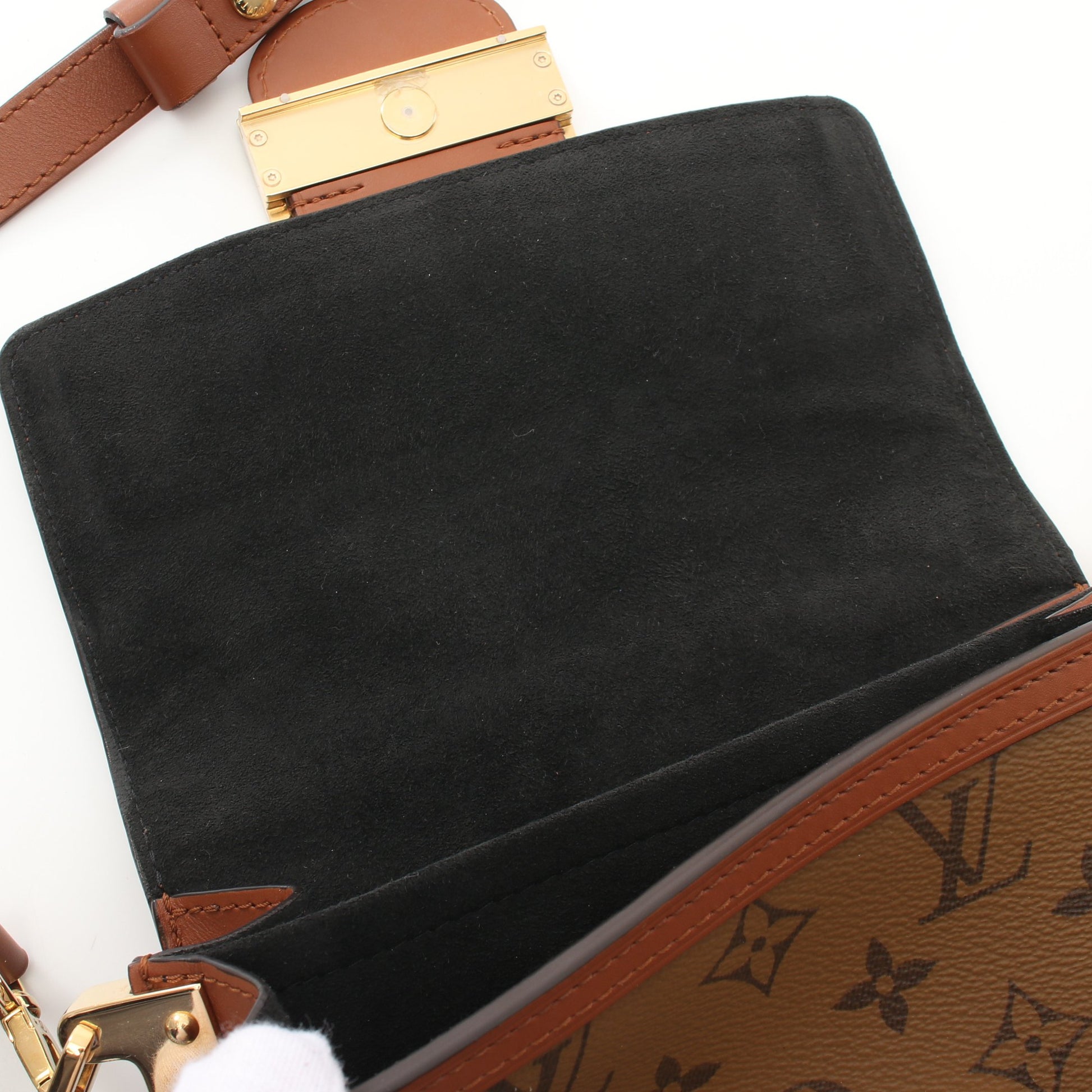 ドーフィーヌ MINI モノグラムリバース ショルダーバッグ PVC レザー ブラウン ベージュ ルイヴィトン バッグ LOUIS VUITTON