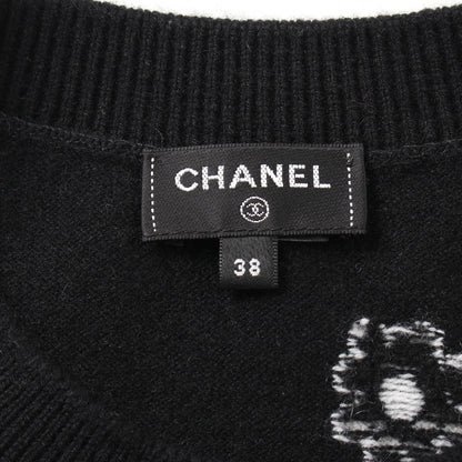 ココマーク デイジー セーター ニット クルーネック カシミヤ ブラック ホワイト 22P シャネル トップス CHANEL