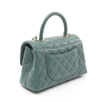 ココハンドル フラップ マトラッセ ハンドバッグ キャビアスキン グリーン ゴールド金具 2WAY シャネル バッグ CHANEL