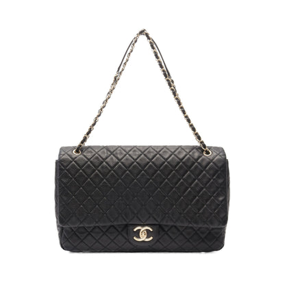 ジャンボマトラッセ チェーンショルダーバッグ レザー ブラック ゴールド金具 シャネル バッグ CHANEL