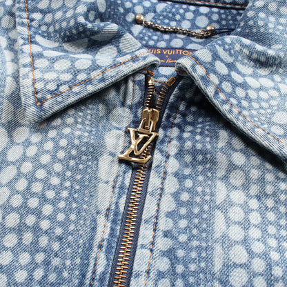 LV × YK オールオーバーパンプキンドット ジップアップ デニムジャケット コットン ブルー 草間彌生 23AW ルイヴィトン アウター LOUIS VUITTON