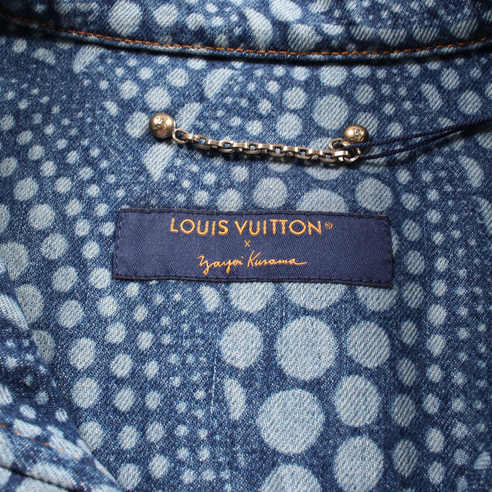 LV × YK オールオーバーパンプキンドット ジップアップ デニムジャケット コットン ブルー 草間彌生 23AW ルイヴィトン アウター LOUIS VUITTON
