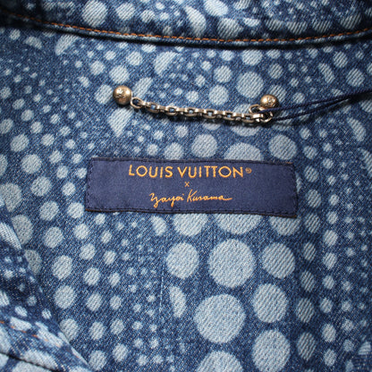 LV × YK オールオーバーパンプキンドット ジップアップ デニムジャケット コットン ブルー 草間彌生 23AW ルイヴィトン アウター LOUIS VUITTON