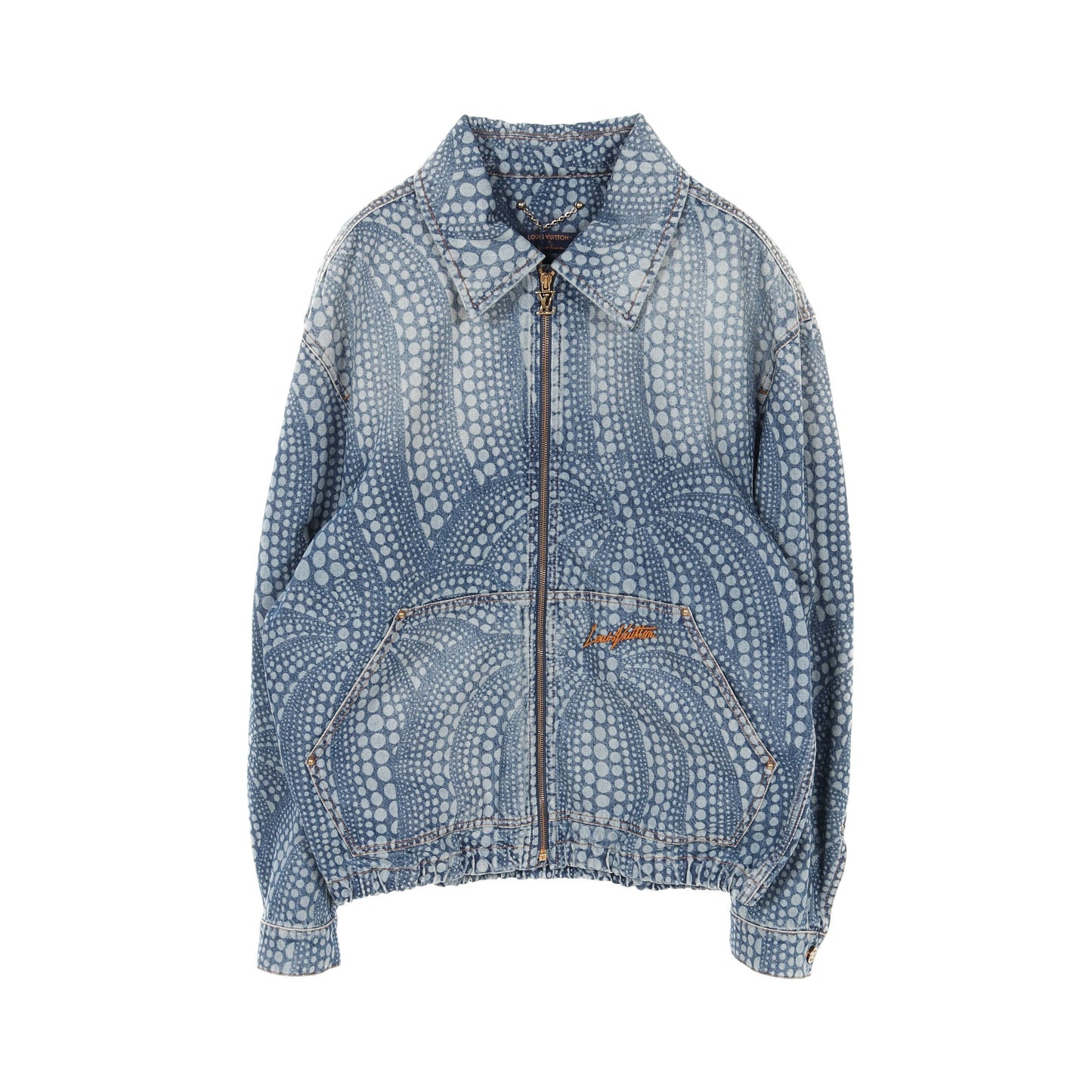 LV × YK オールオーバーパンプキンドット ジップアップ デニムジャケット コットン ブルー 草間彌生 23AW ルイヴィトン アウター LOUIS VUITTON