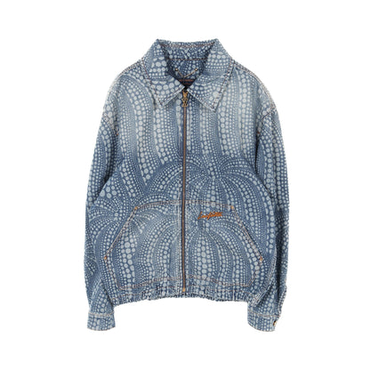 LV × YK オールオーバーパンプキンドット ジップアップ デニムジャケット コットン ブルー 草間彌生 23AW ルイヴィトン アウター LOUIS VUITTON