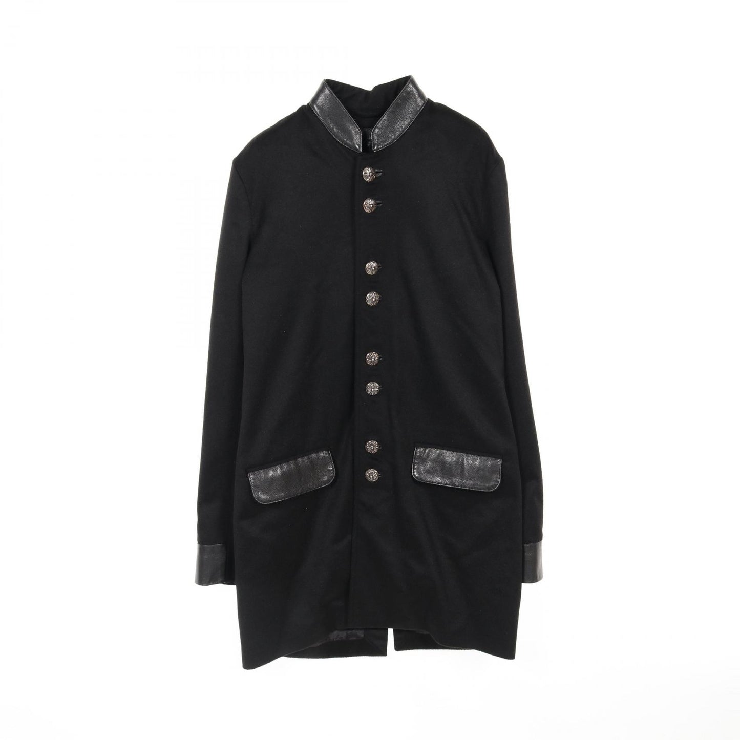 クロスボールボタン コート カシミヤ カウレザー ブラック クロムハーツ アウター Chrome Hearts