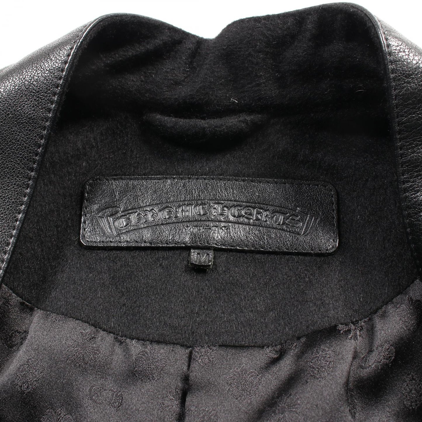 クロスボールボタン コート カシミヤ カウレザー ブラック クロムハーツ アウター Chrome Hearts