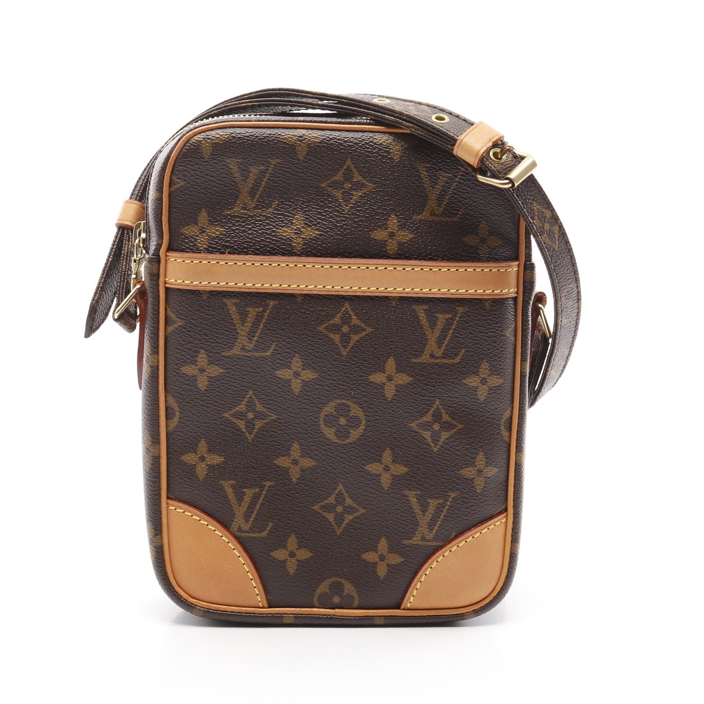 ダヌーブ モノグラム ショルダーバッグ PVC レザー ブラウン ルイヴィトン バッグ LOUIS VUITTON