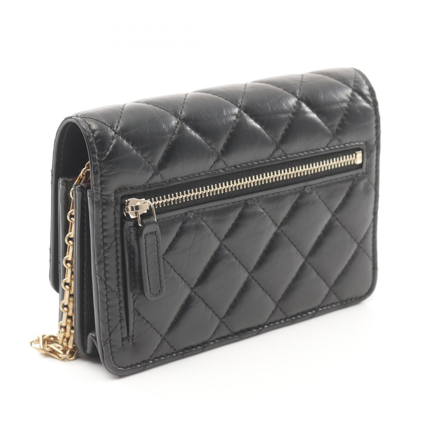 2.55 マトラッセ チェーンウォレット レザー ブラック ゴールド金具 シャネル バッグ CHANEL