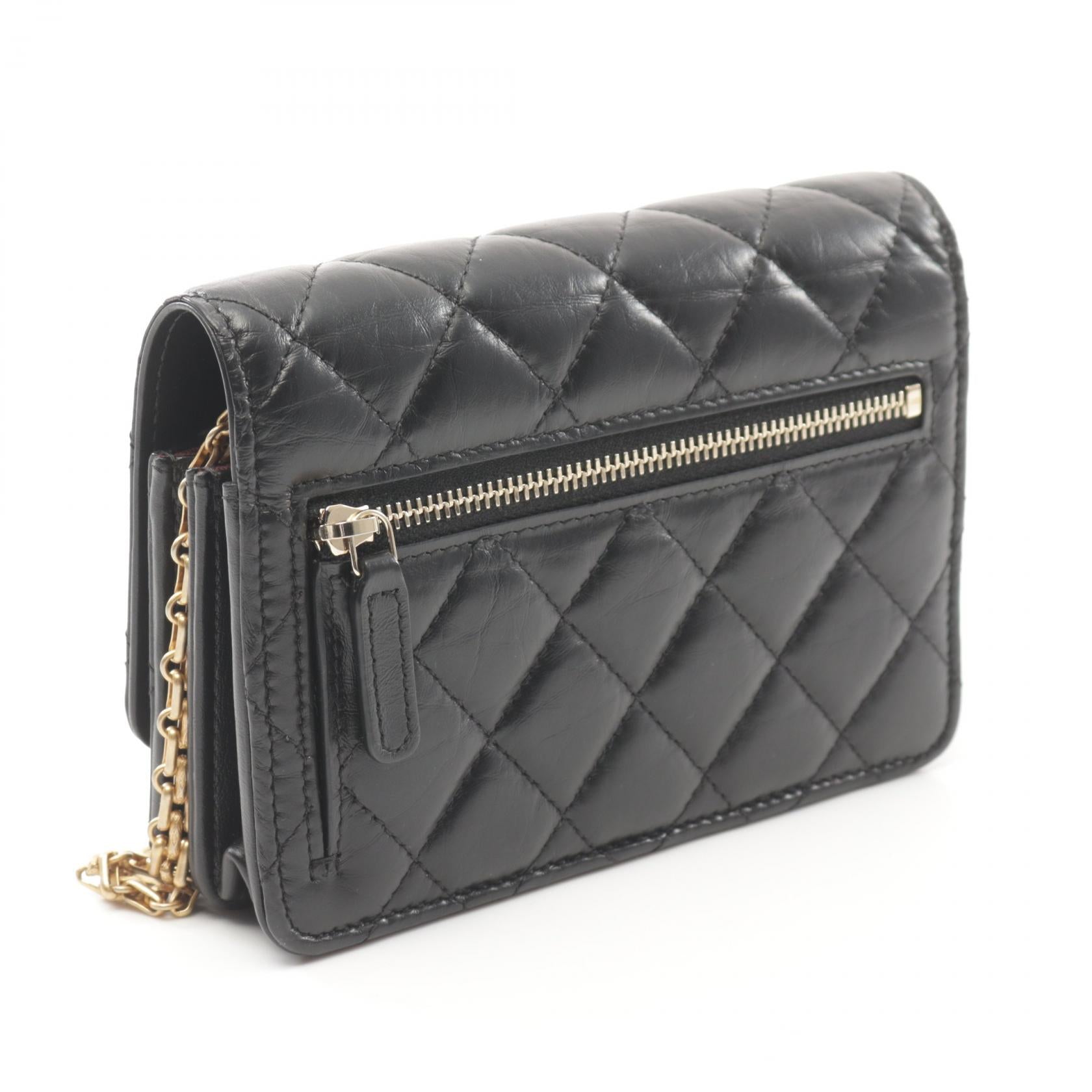 2.55 マトラッセ チェーンウォレット レザー ブラック ゴールド金具 シャネル バッグ CHANEL