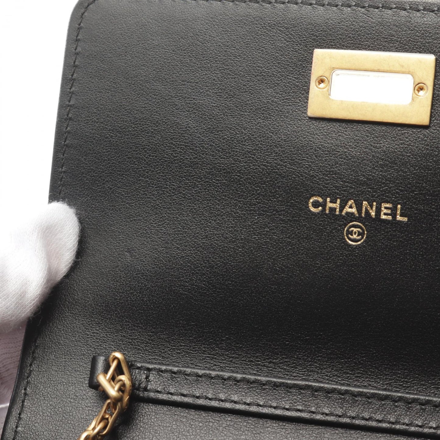 2.55 マトラッセ チェーンウォレット レザー ブラック ゴールド金具 シャネル バッグ CHANEL