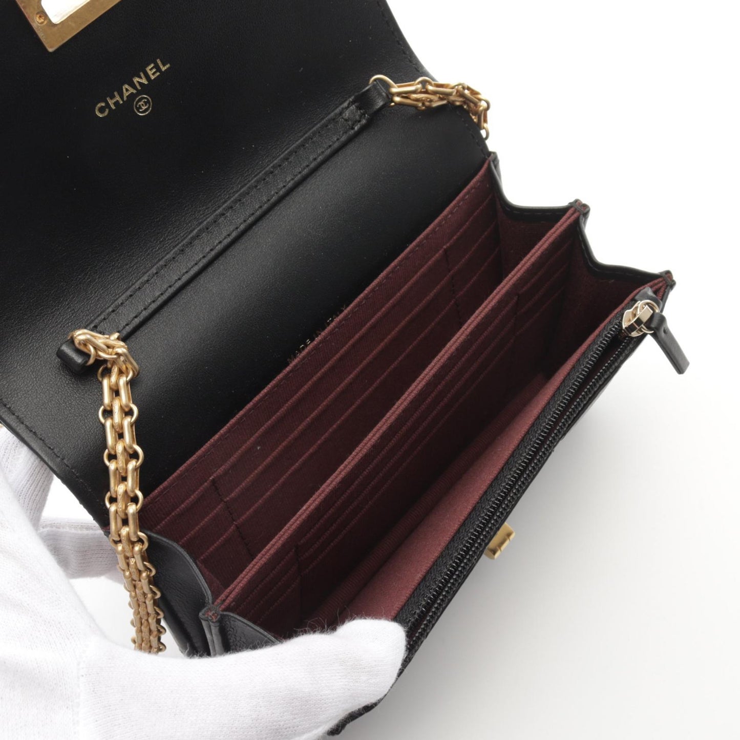 2.55 マトラッセ チェーンウォレット レザー ブラック ゴールド金具 シャネル バッグ CHANEL
