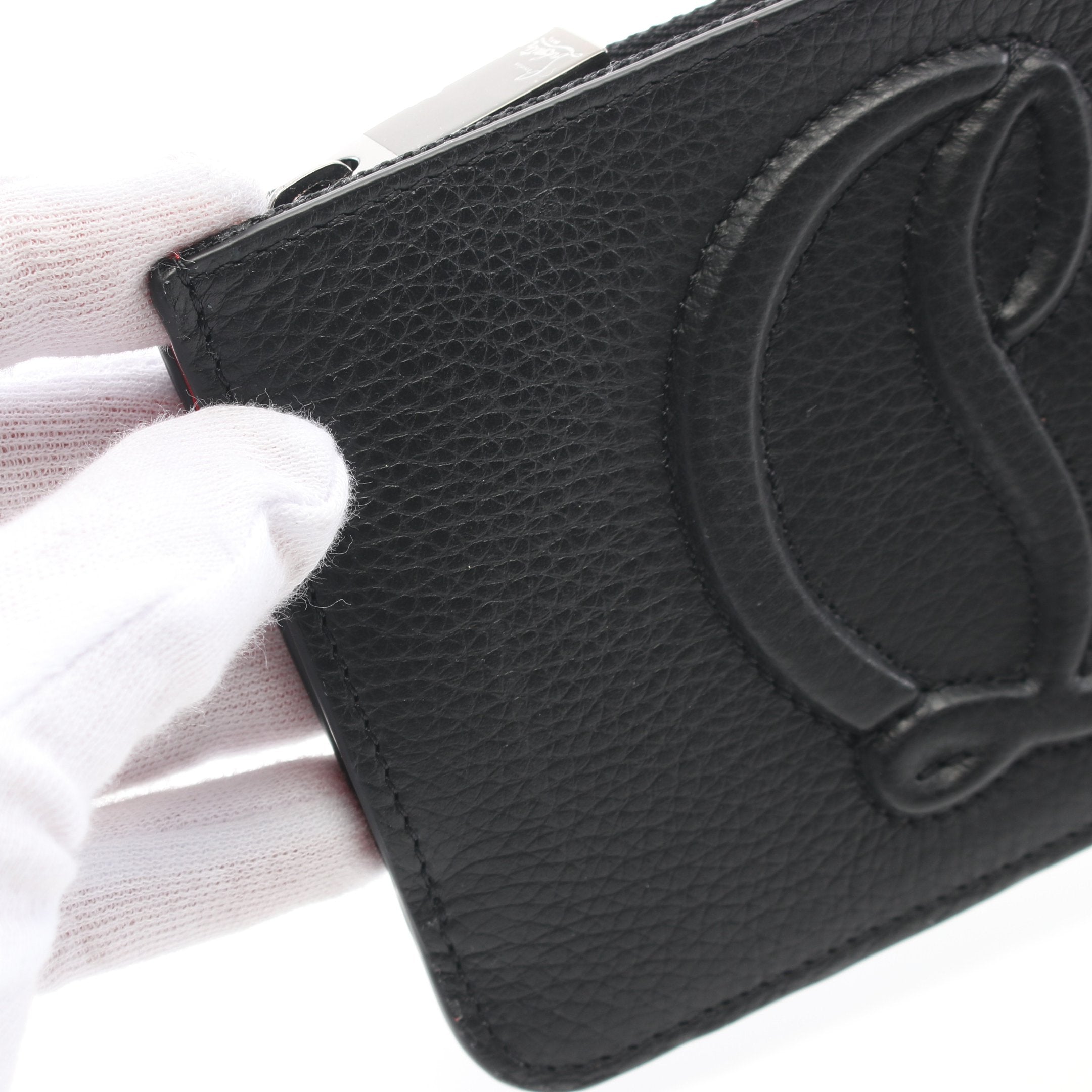 BY MY SIDE カードケース コインケース レザー ブラック レッド