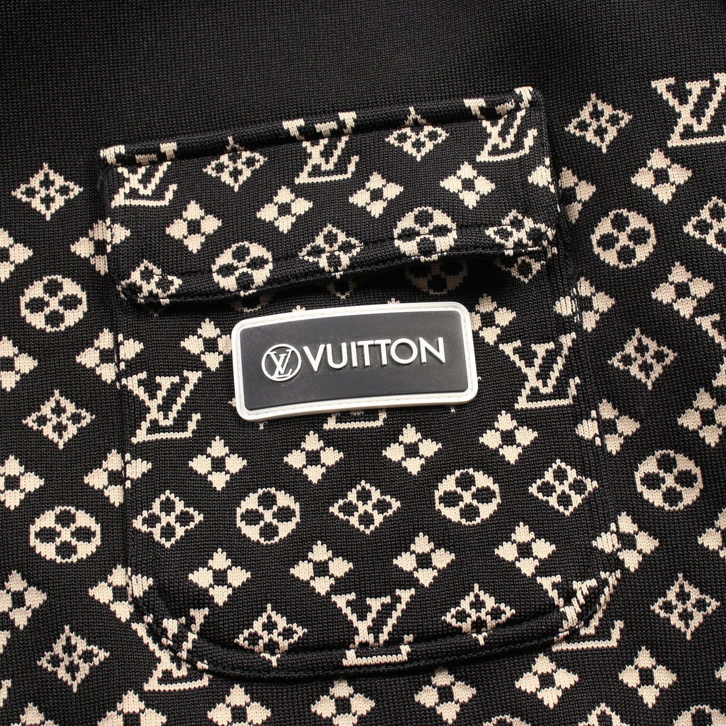 モノグラム ジップアップパーカー ニット ジャケット シルク ナイロン ブラック ベージュ 21AW ルイヴィトン アウター LOUIS VUITTON