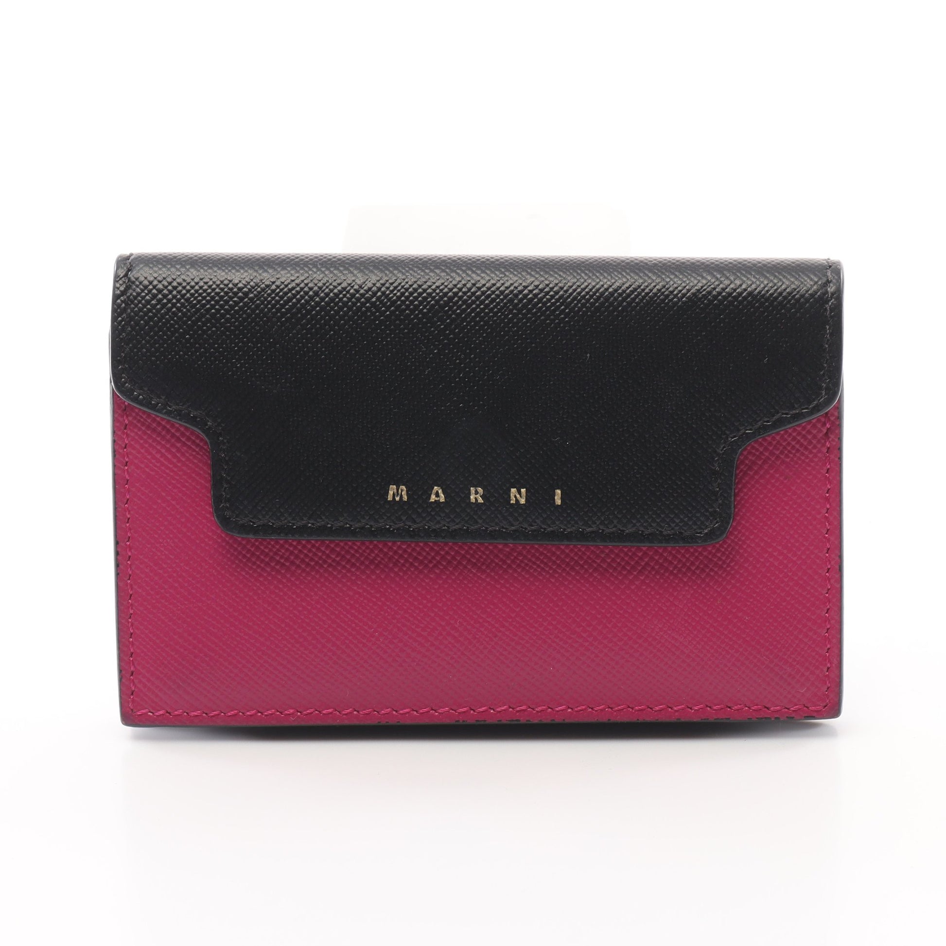 カードケース 名刺入れ レザー ブラック ピンクパープル ロゴ マルニ 財布・小物 MARNI