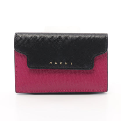 カードケース 名刺入れ レザー ブラック ピンクパープル ロゴ マルニ 財布・小物 MARNI
