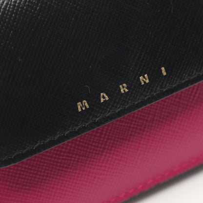 カードケース 名刺入れ レザー ブラック ピンクパープル ロゴ マルニ 財布・小物 MARNI
