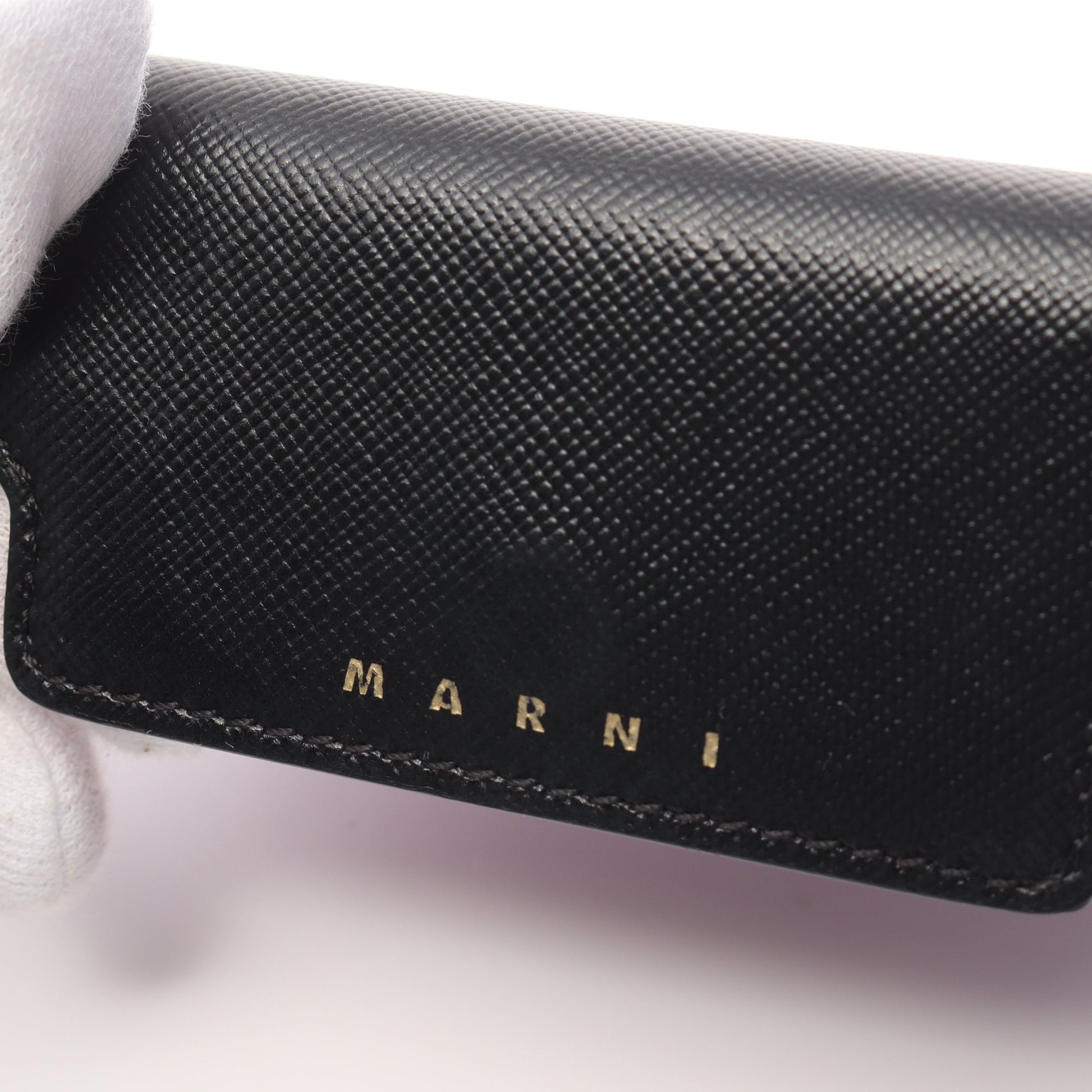 カードケース 名刺入れ レザー ブラック ピンクパープル ロゴ マルニ 財布・小物 MARNI